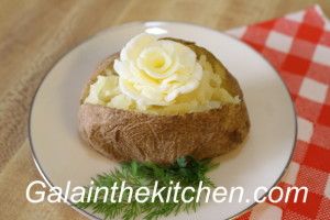 Photo Baked Potato Decor Flower from Butter