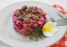 Photo Russian Meat and Beets Vinaigrette Salad Photo
