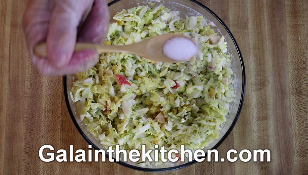 Crab Imitation Salad with Chinese Cabbage Napa ( Russian Style ) Gala