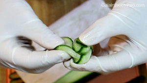 Photo How to make flower from cucumber 3