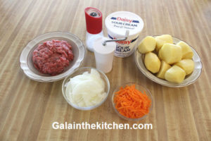 Photo Meat stuffed potato ingredients