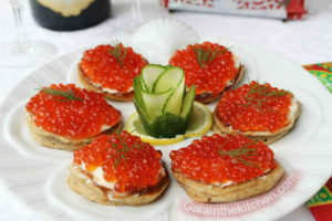 Photo Caviar with champagne classic pairing serving
