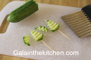 Photo Cucumber Christmas Tree With Crinkle Knife 2