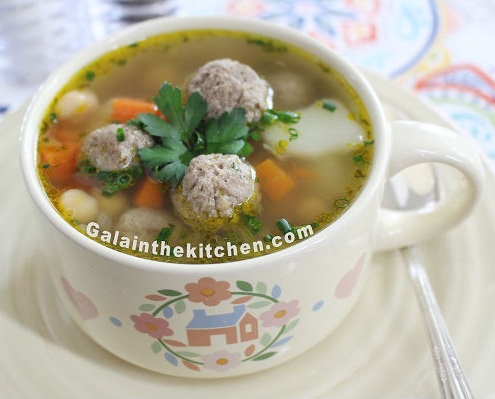 Photo Melon baller meat balls soup