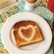 Photo Heart design on toasted bread