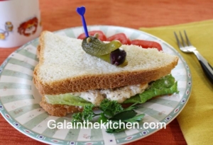 Garnished chicken breast sandwich