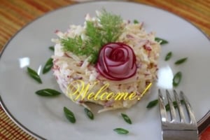 Rose Flower from Radish Spring Salad